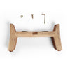 Wooden stand with tools on a white background