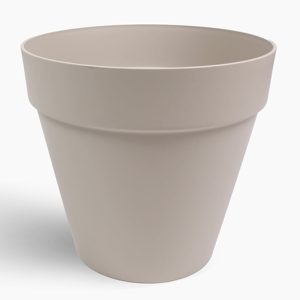 A minimalist, matte-finish plant in a light grey color, shown on a clean white background with a soft shadow.