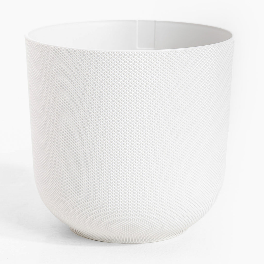 White textured vase on a white background